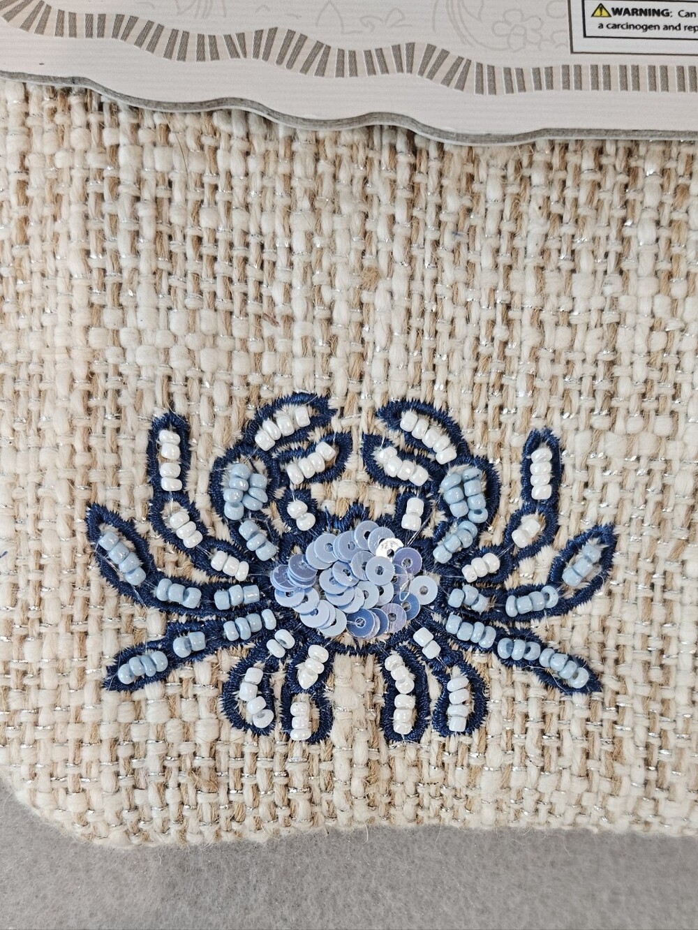 NWT Viral Beaded Blue Crab Wristlet On Natural Woven Fabric - India Handmade 🦀✨ - Picture 6 of 9